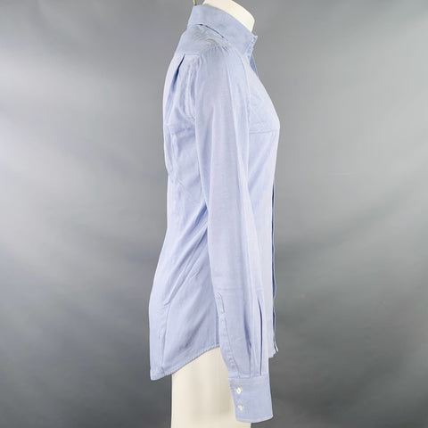Chemise matelassée en coton bleu à manches longues et col étalé MICHAEL BASTIAN taille 38