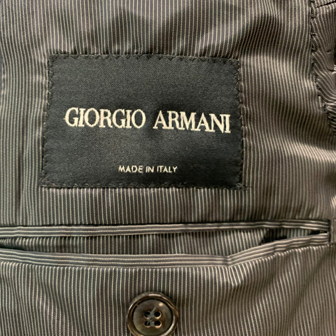 GIORGIO ARMANI Size 38 Navy Cotton Silk Notch Lapel Suit