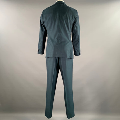 ATELIER Chest Size 42 Blue Teal Woven Wool Notch Lapel 34 29 Suit
