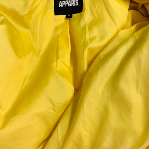 APPARIS Taille M Jaune Polyester Fausse Fourrure Col Cranté Surdimensionné Fermeture Agrafe Blouson