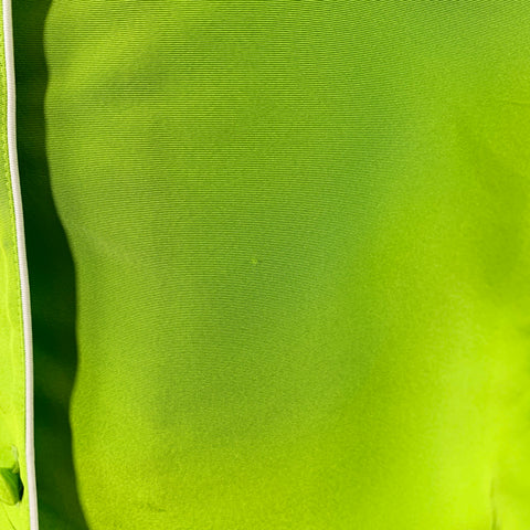 MAISON VALENTINO 2022 Size S Neon Green White Silk One Pocket Oversized Camp Shirt