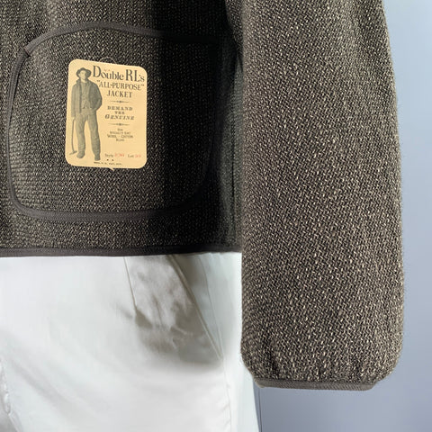 RRL by RALPH LAUREN Size L Green Grey Knit Wool Cotton Snap Button Jacket