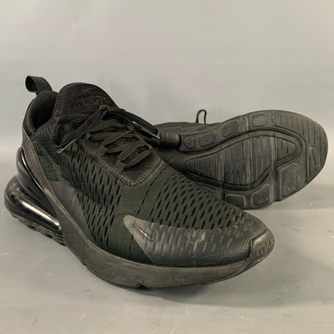 NIKE Size 10.5 Black Mesh Runner Sneakers