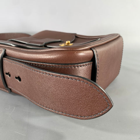 PRADA Brown Crackled Leather Cross Body Bag