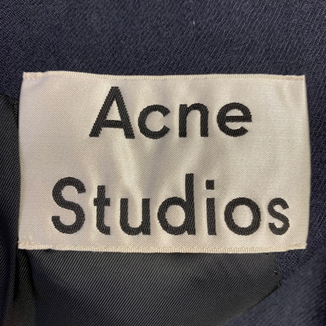 ACNE STUDIOS Pre-AW16 Size 38 Aron J Flannel Navy Wool Single Breasted Sport Coat