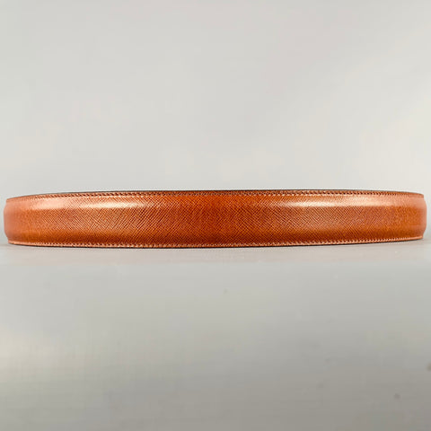 COLE HAAN Size 36 Brown Saffiano Leather Belt
