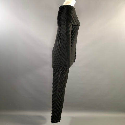 VANITE COUTURE Size One Size Black Polyester & Spandex Pleated Set