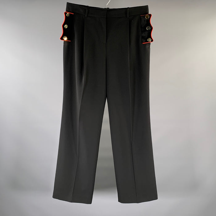 GIVENCHY Size 34 Black Red Wool Dress Pants