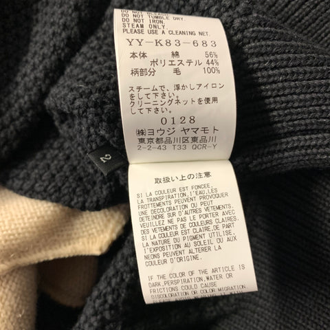 Y's by YOHJI YAMAMOTO Size S Black White Cotton & Polyester Sweater Womens