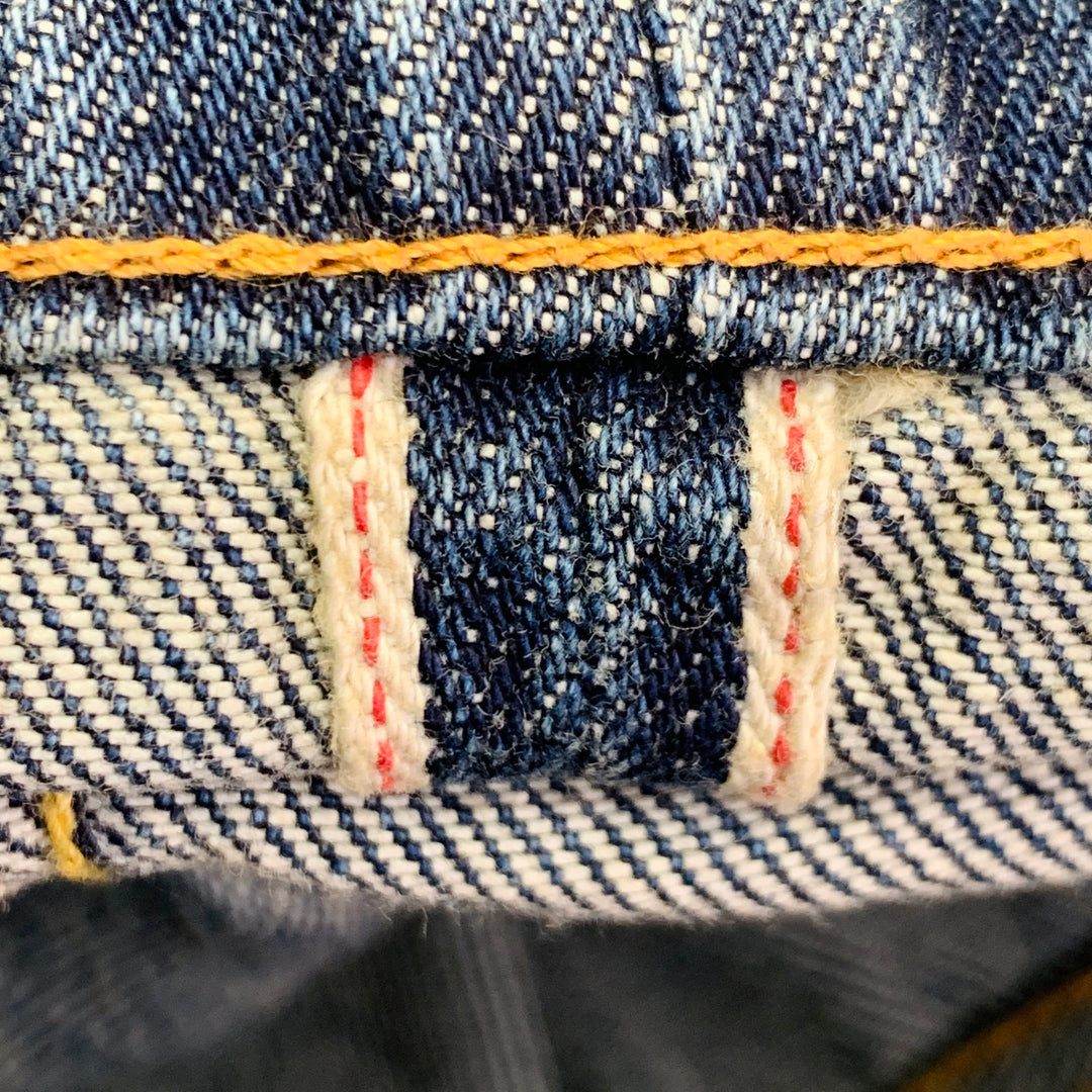 UNDERCOVER Size 32 Blue Multi-Color Embroidery Cotton Relaxed Drop-Crotch Jeans