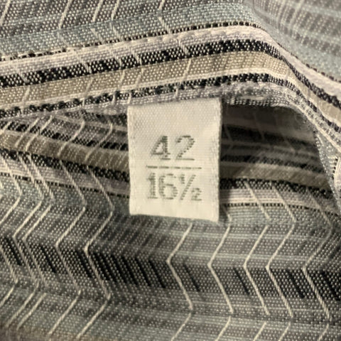 MISSONI Size L Grey Multi-Color Zig Zag Stripe Long Sleeve Shirt