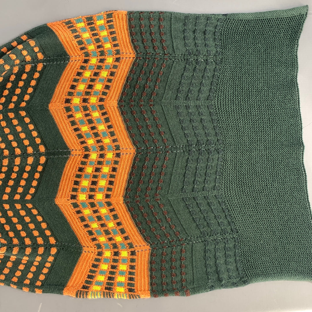 M MISSONI Green Orange & Yellow Mixed Pattern Scarves