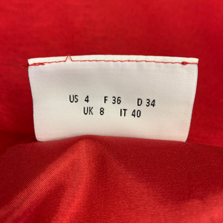 AKRIS Size 4 Red Viscose Two Tone Pencil Mini Skirt