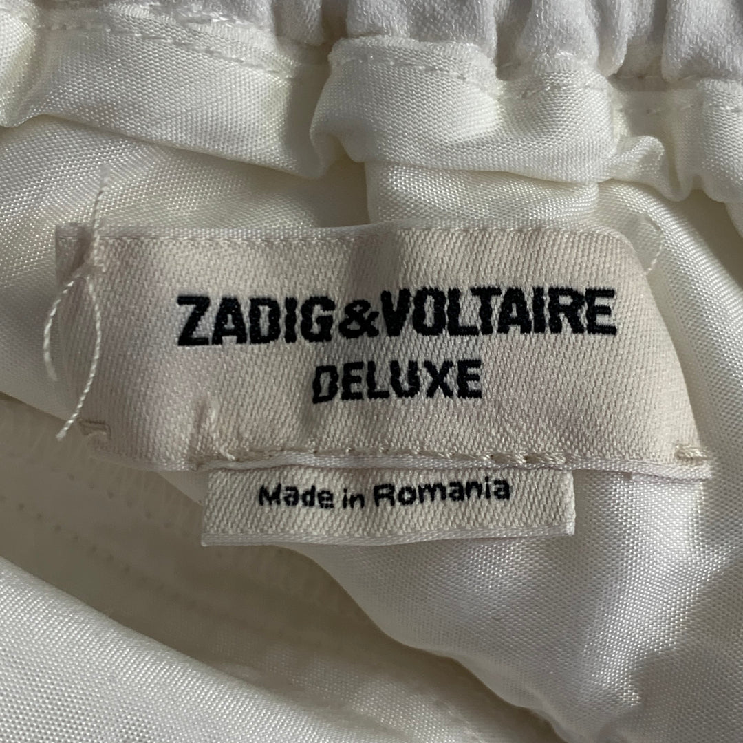 ZADIG & VOLTAIRE Size XS White Acrylic Blend Tapered Zip Fly Dress Pants