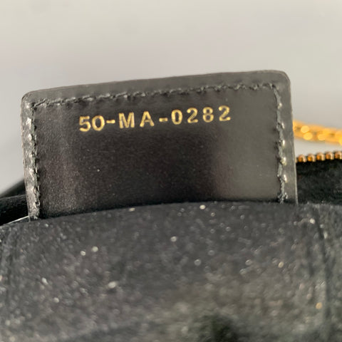 Sac CHRISTIAN DIOR en cuir et métal cannage noir et doré