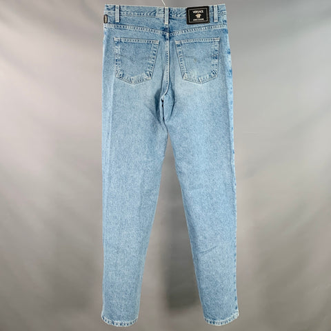 VERSACE JEANS COUTURE Size 34 Blue Cotton Twill Tapered Zip Fly Jeans