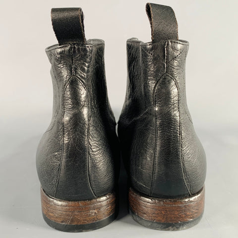 PAUL SMITH Size 12 Black Leather Lace-Up Ankle Boots