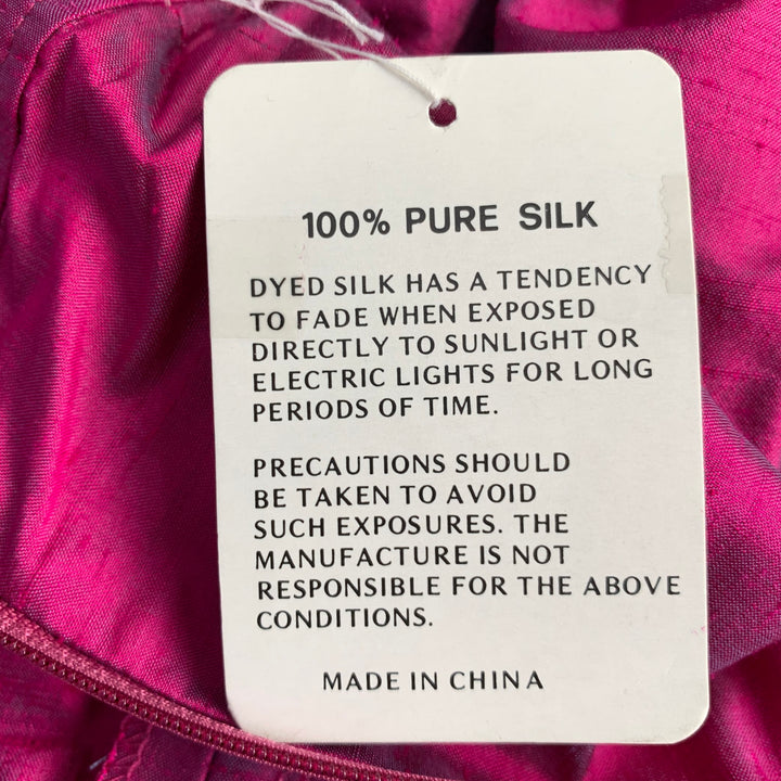 SAKS FIFTH AVENUE Size 12 Pink Fuchsia Silk Shantung Dress Pants