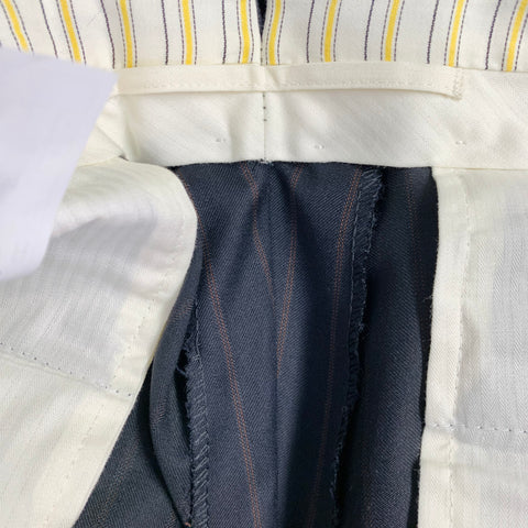 ERMENEGILDO ZEGNA Size 32 Black Brown Stripe Wool Pleated Cuffed Dress Pants