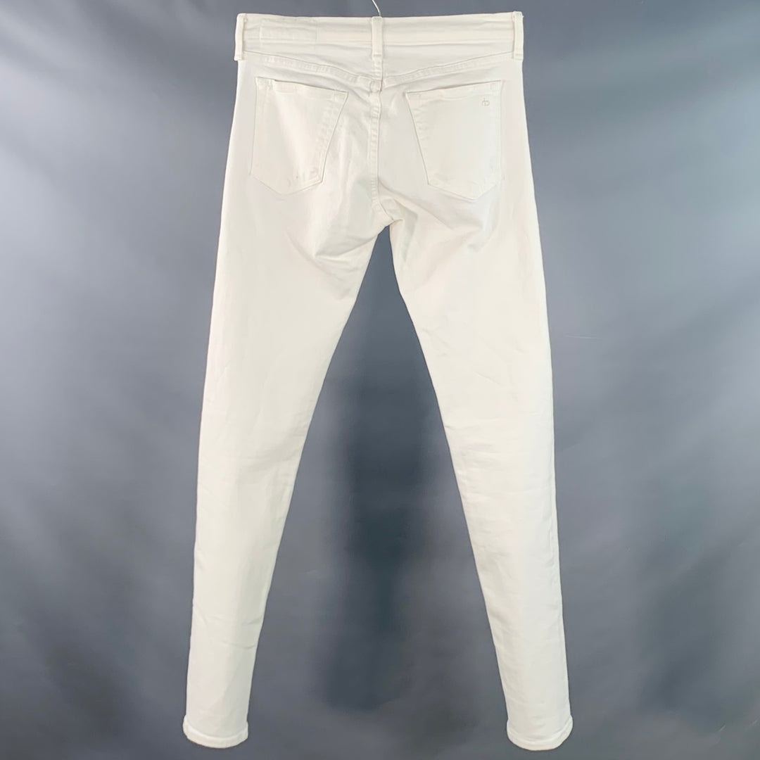 RAG & BONE Size 29 White Cotton Blend Skinny Five Pockets Button Fly Jeans