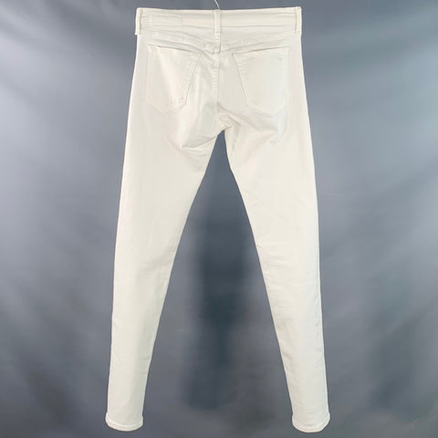 RAG & BONE Size 29 White Cotton Blend Skinny Five Pockets Button Fly Jeans