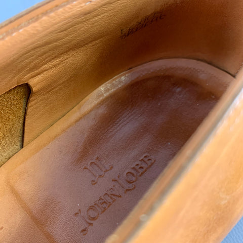 JOHN LOBB Size 9.5 Tan Leather Tassels Loafers