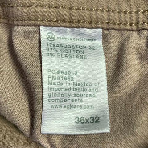 ADRIANO GOLDSCHMIED Taille 36 Everett Khaki Coton Mélangé Jean Coupe Pantalon Décontracté