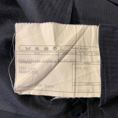 ISAIA Chest Size 42 Black Wool Notch Lapel Suit