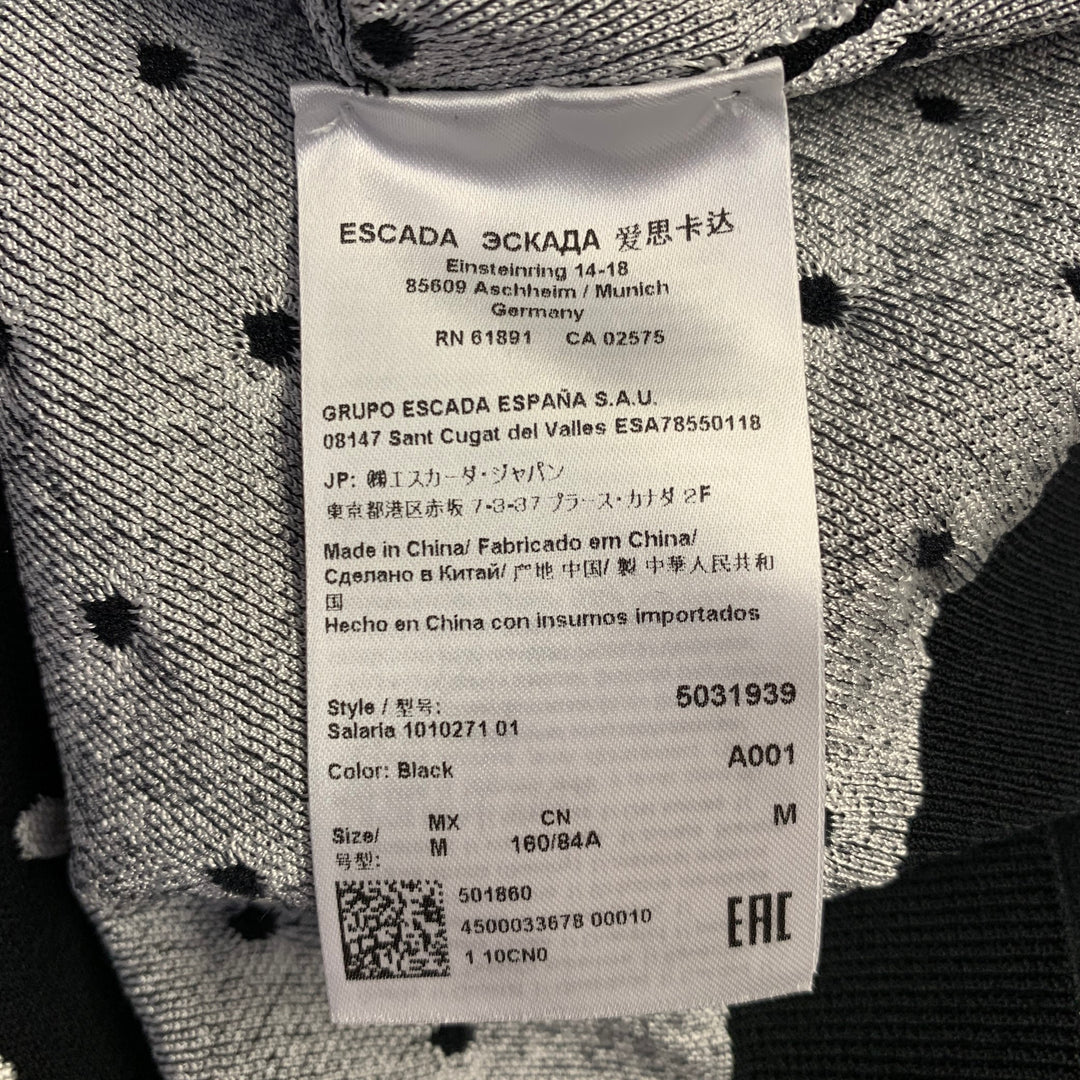 ESCADA Size M Black White Viscose Blend Polka Dot 2 Piece Cardigan Set
