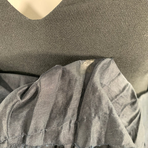 BRIONI Size L Black Mercerized Cotton Ruffled Open Back Cocktail Dress