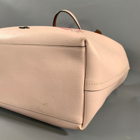 COACH Pink Rose 29856 Graphic Pebble Grain Leather Tote
