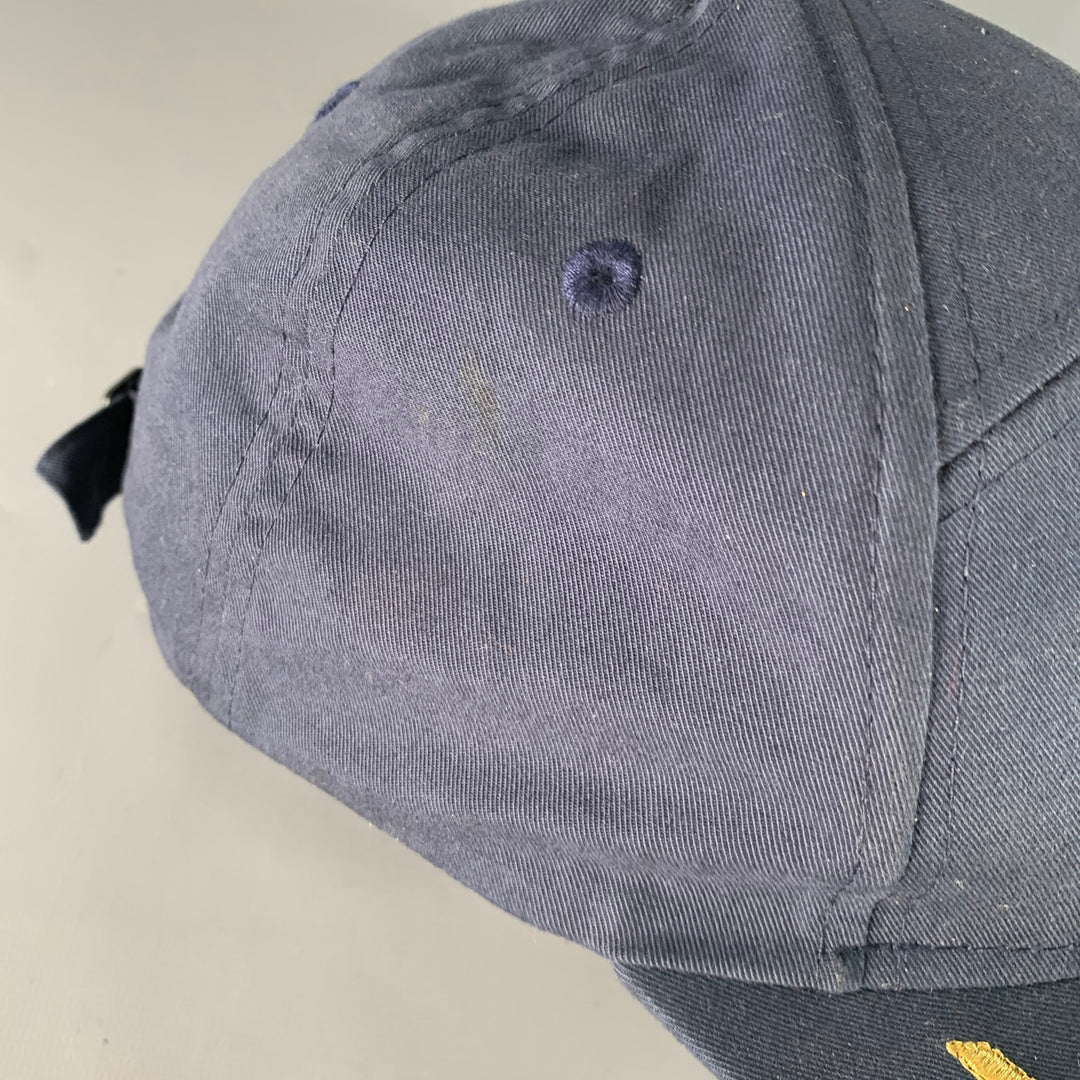 CASABLANCA Size S Navy Gold Silver Embroidered Cotton Baseball Cap Hat