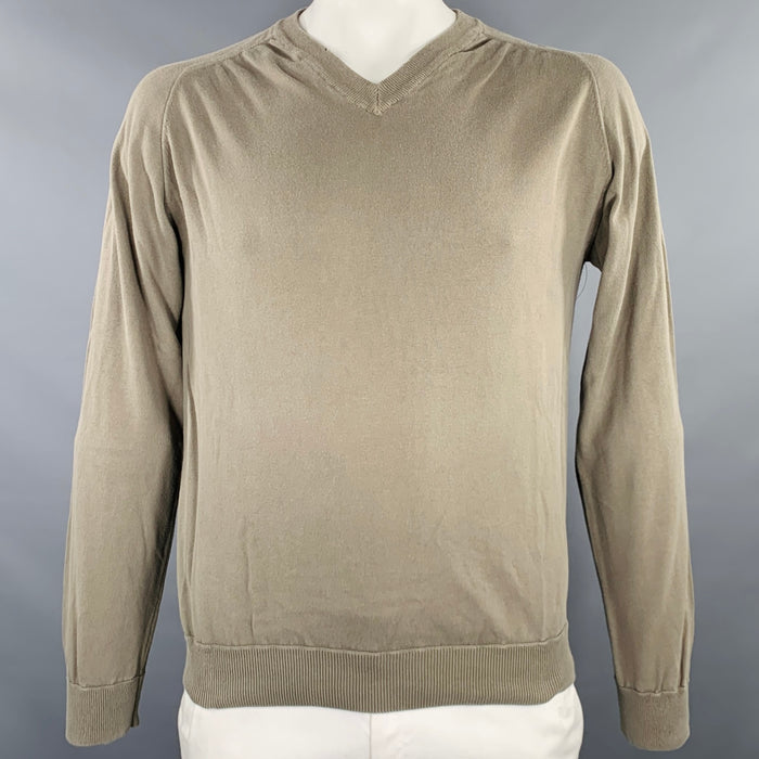 MAISON MARTIN MARGIELA Size L Khaki Jersey V-Neck Pullover