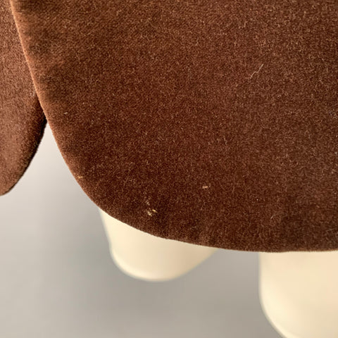 UNGARO Size 40 Regular Brown Velvet Cotton Peak Lapel Sport Coat