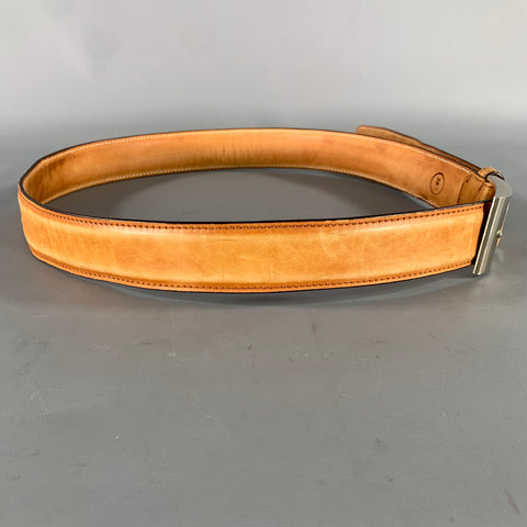 SUTOR MANTELLASSI Size 38 Brown Light Distressed Leather Belt