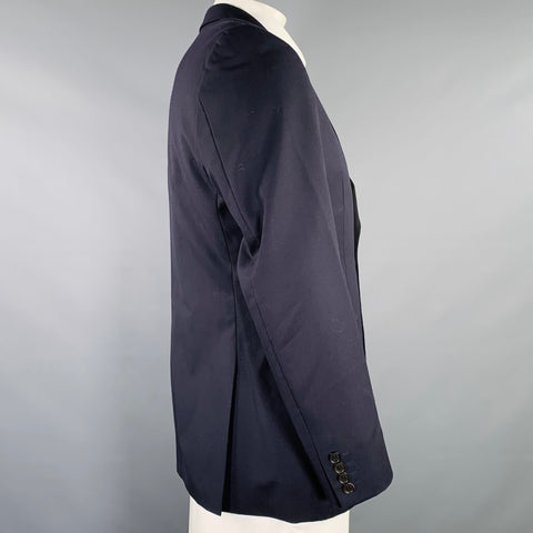 DUCKIE BROWN Size 42 Navy Black Wool Tuxedo Sport Coat