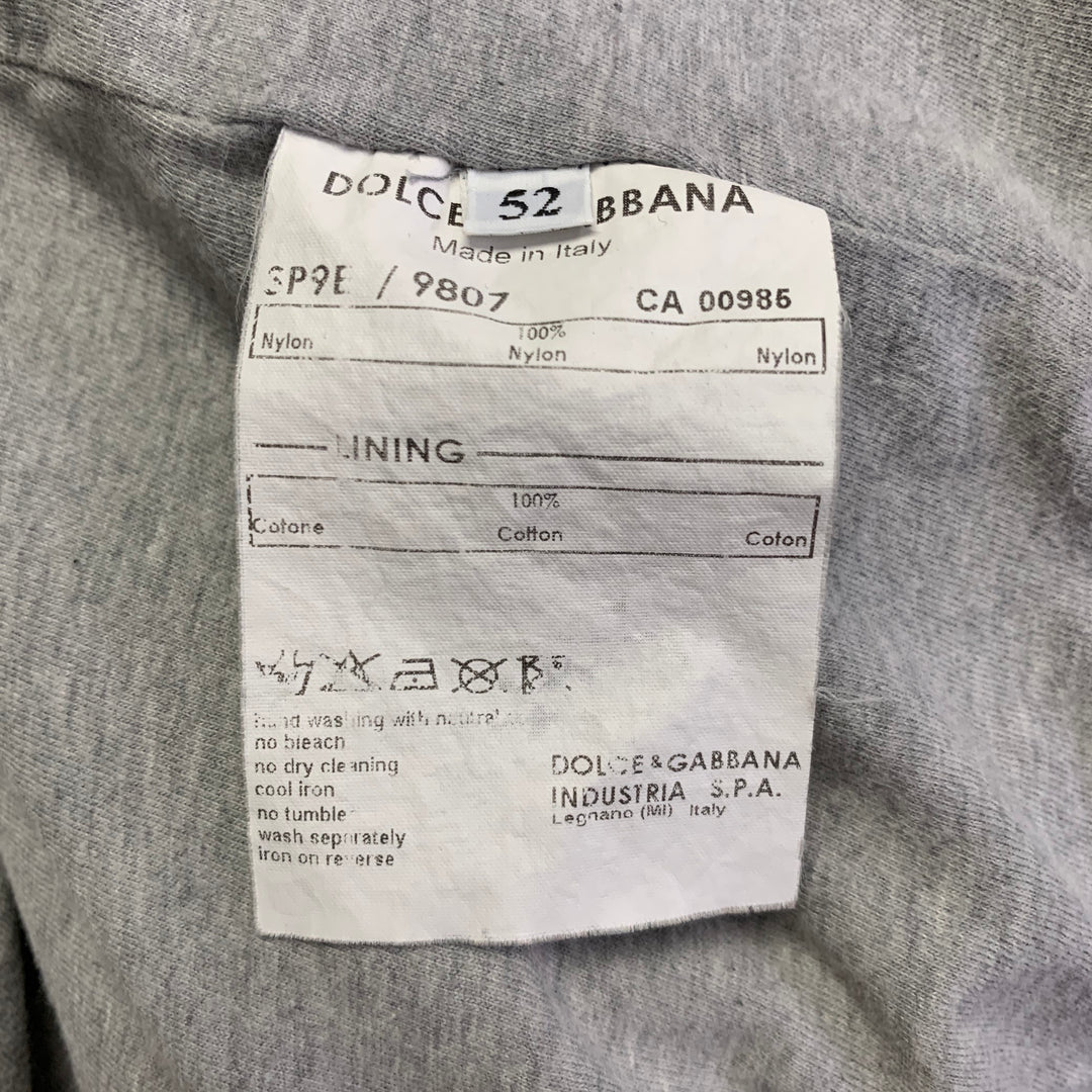 DOLCE & GABBANA Size L Black Brown Cream Nylon Zip Up Bomber Jacket