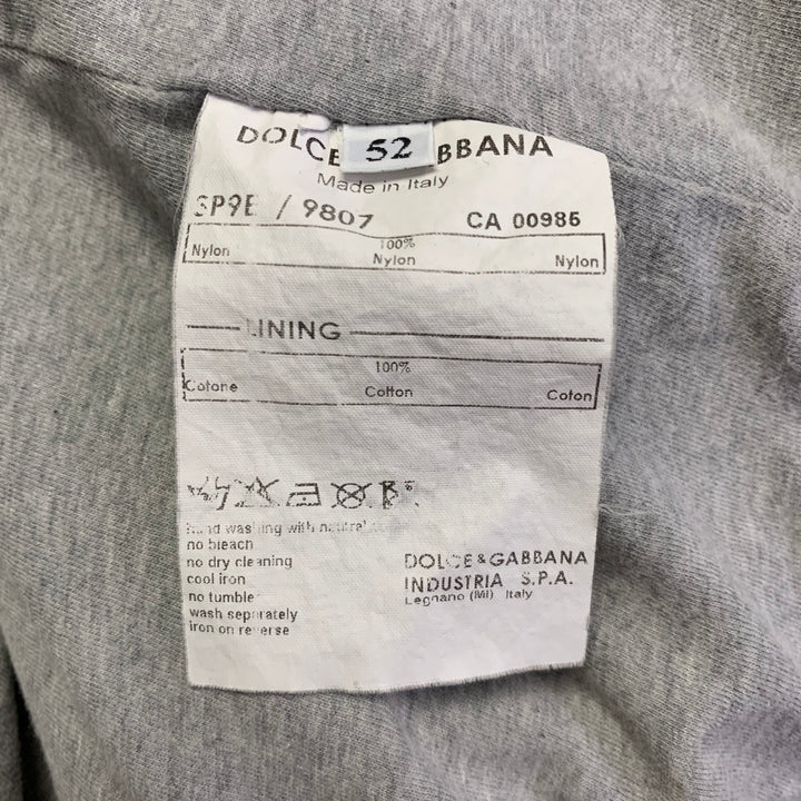 DOLCE & GABBANA Size L Black Brown Cream Nylon Zip Up Bomber Jacket