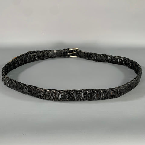 TORINO Size 46 Black Lizard Leather Belt