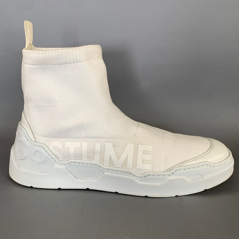 CoSTUME NATIONAL Size 9 White Fabric Pull On Boots