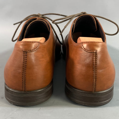 SAKS FIFTH AVENUE Size 7 Brown 40778 7 Leather Cap Toe Lace Up Shoes