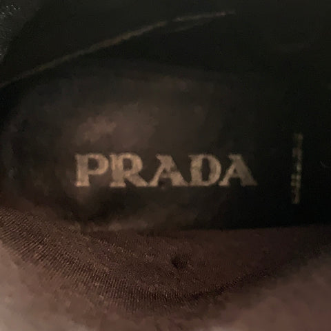 Bottes PRADA en daim marron à bout pointu et fermeture éclair latérale, Taille 7.5