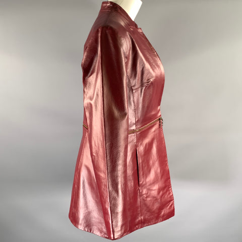 HAL RUBENSTEIN Size M Burgundy Leather Jacket Blazer