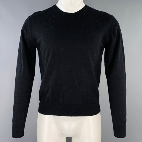 NICOLE FARHI Size S Black Wool Blend Knit Crew Neck Pullover