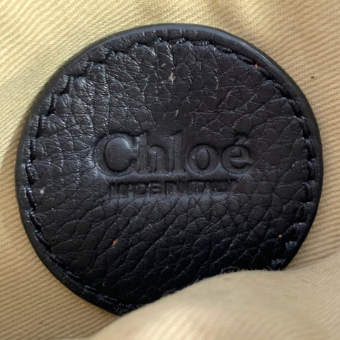 CHLOE Paddington Clutch Black Gold Pebble Grain Leather Handbag