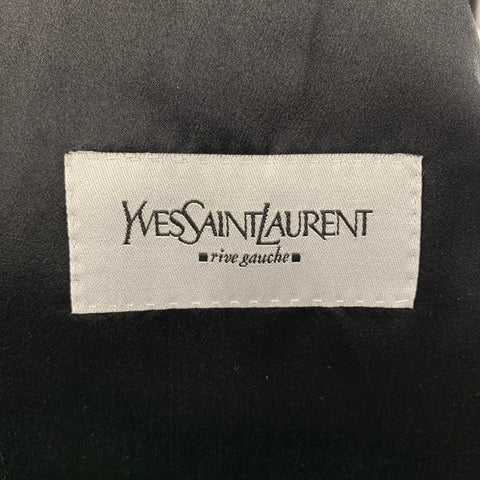 YVES SAINT LAURENT by Tom Ford Size 40 Black Textured Silk Notch Lapel Sport Coat