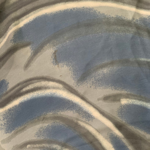 GIORGIO ARMANI Écharpe Châle en Soie Marbrée Gris Marine