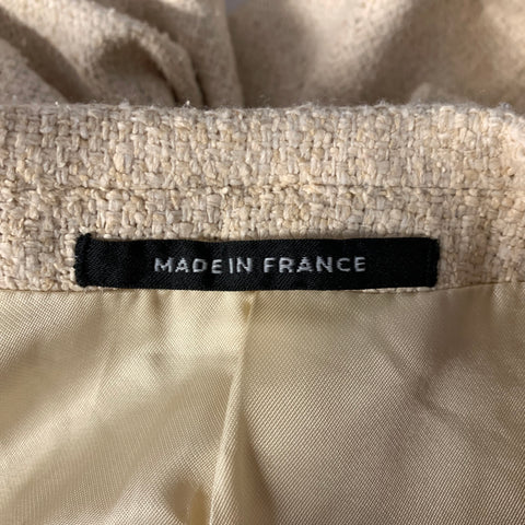 YVES SAINT LAURENT Size 38 Cream Tweed Wool Blend Sport Coat