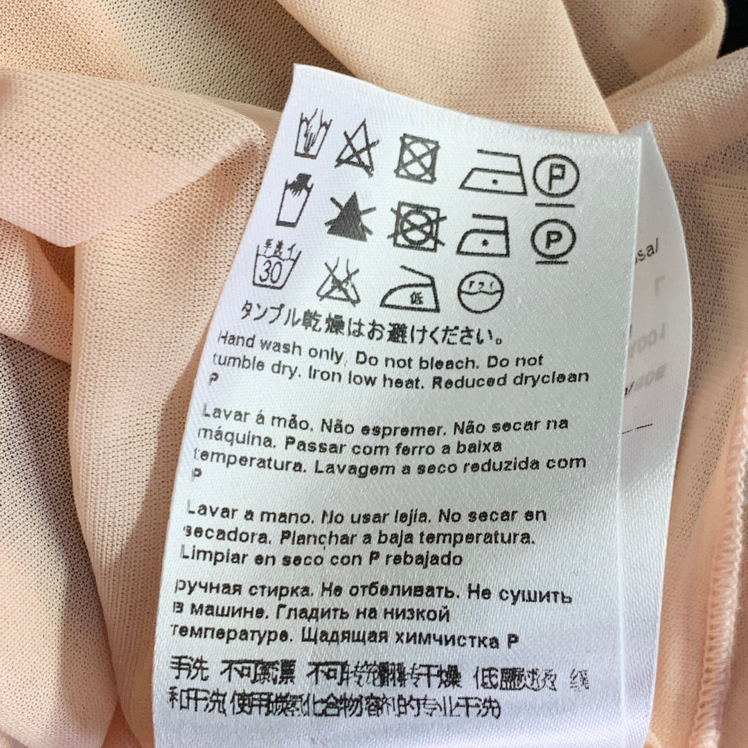 ESCADA Size L Black Nude Viscose Blend Textured Stripe 3/4 Sleeves Scoop Neck Casual Top