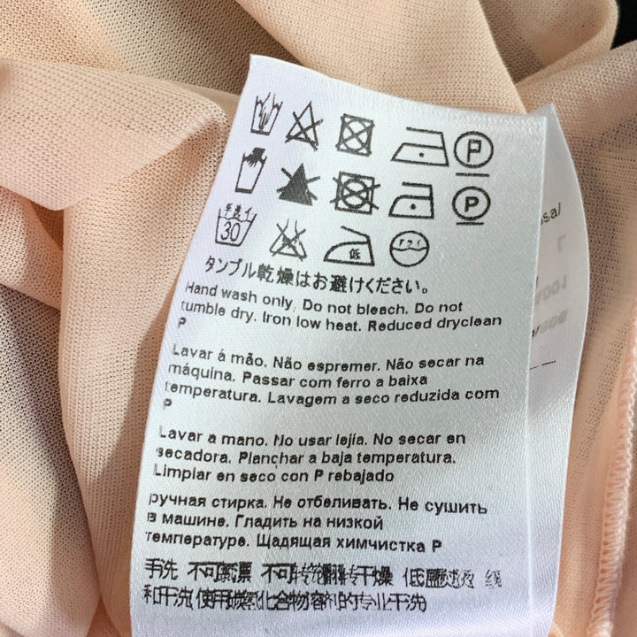 ESCADA Size L Black Nude Viscose Blend Textured Stripe 3/4 Sleeves Scoop Neck Casual Top